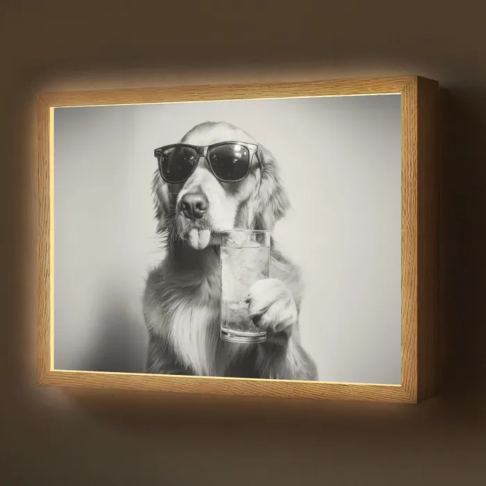 Golden retriever - Hond - Zonnebril - Gkas Light Box met batterij (Wandlamp) middel -z3d_website