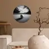 Golfbal - Wazig - Zwart Wandcirkel behangsticker klein -sfeer1
