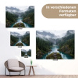 Waterval - Bomen - Bergen tuinposter los doek klein -Xsfeer9_DE