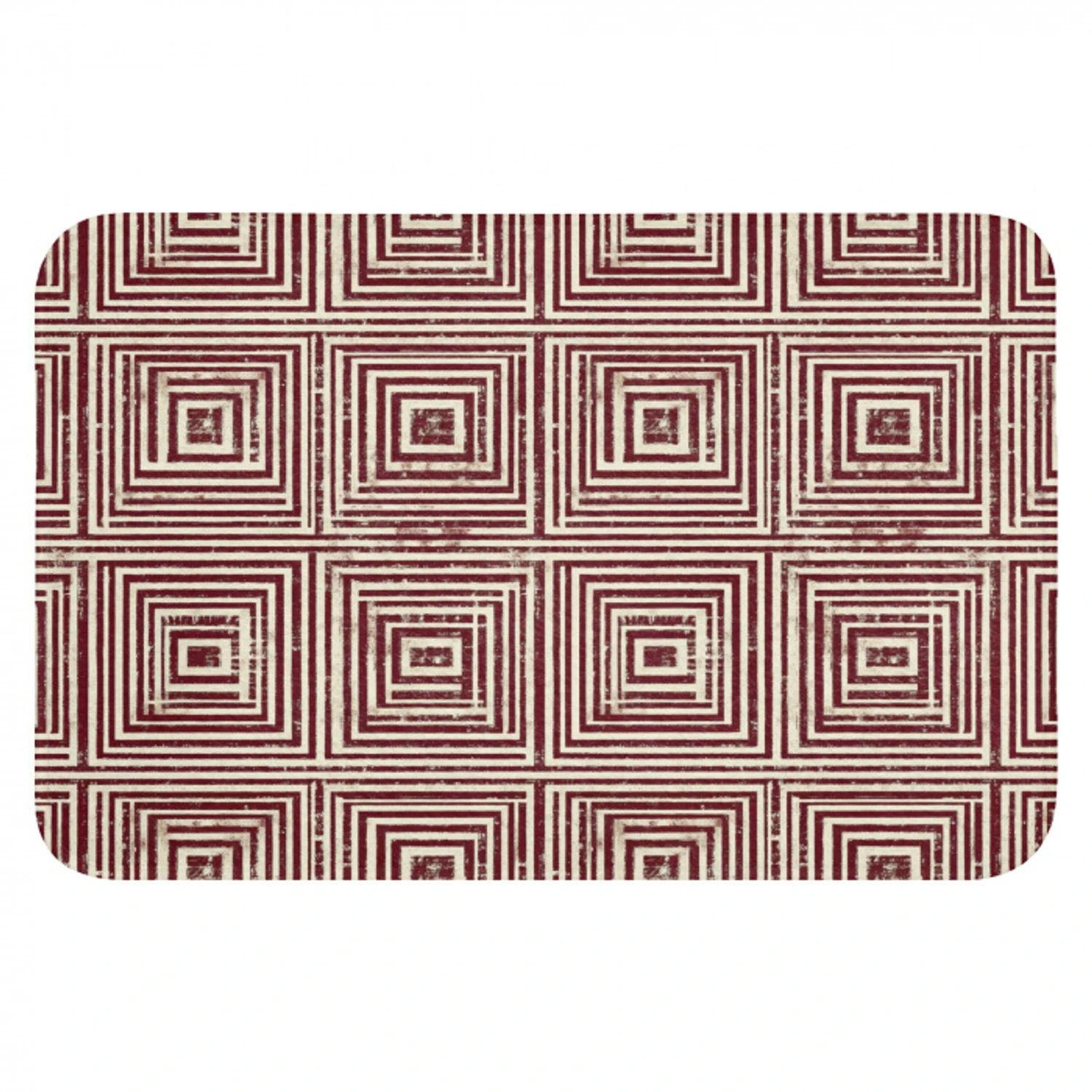 Geometrisch - Patroon - Rood Badmat klein 997 -3d