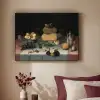 Stilleven met kazen - Kunstwerk - Oude meesters Textielframe zwart klein -sfeer1