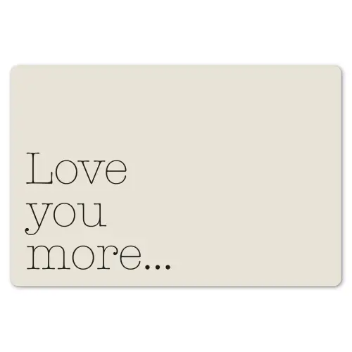 Minimalistisch - Love - Beige Placemat vinyl groot -zzsfeer1_Kitchenyeah-website