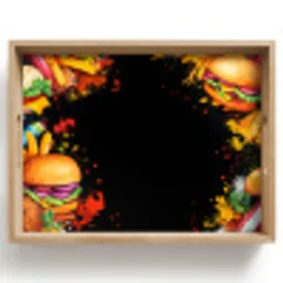 Fastfood - Graffiti - Hamburger - Eten - Modern Dienblad Rechthoek middel -z3d_shopping