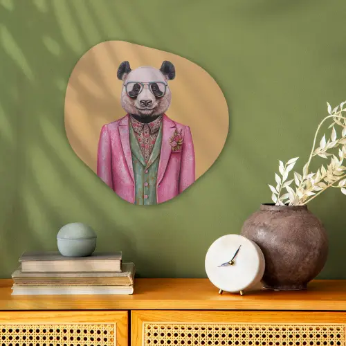 Panda - Pak - Zonnebril - Blauw Wandcirkel Organisch Forex 3mm klein -sfeer2