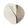Wabi sabi - Plant - Beige Wandcirkel Organisch Forex 3mm klein -3d