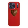 Ballon - Hartvormig - Rood - Panterpatroon Telefoonhoesje iPhone 17 Pro klein -3d