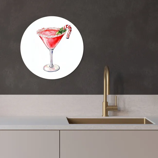 Cocktail - Drank - Winter - Kunst KitchenYeah - Keuken - Wandcirkel Forex klein -sfeer1