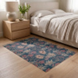 Botanisch - Patroon - Blauw Vloerkleed Rechthoek klein 1091 -atmosphere_sfeer3_global