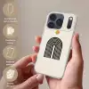 Minimalistisch - Zwarte boog - Gouden cirkel Telefoonhoesje iPhone 17 Pro klein -sfeer3_NL