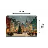 Kerstsfeer - Stadsplein - Kleurrijk Placemat vinyl groot -specs