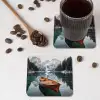Boot - Bergen - Natuur - Water onderzetter kurk middel -sfeer2