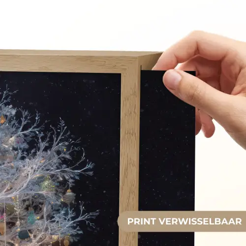 Sneeuwboom  - Lichtjes - Wit - Kleurrijk Light Box met batterij (Wandlamp) middel -USP_websiteprintNL