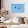Vogel - Blauw - Eenvoudig Wandkleed katoen klein -sfeer1