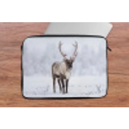 Rendier - Gewei - Toendra - Sneeuw - Wild laptophoes neopreen klein -tafel
