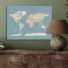 Wereldkaart - Oceaan - Realistisch - Blauw PET vilt klein -sfeer2