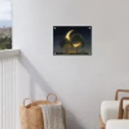 Maan - Bomen - Rust tuinposter los doek klein -sfeer8