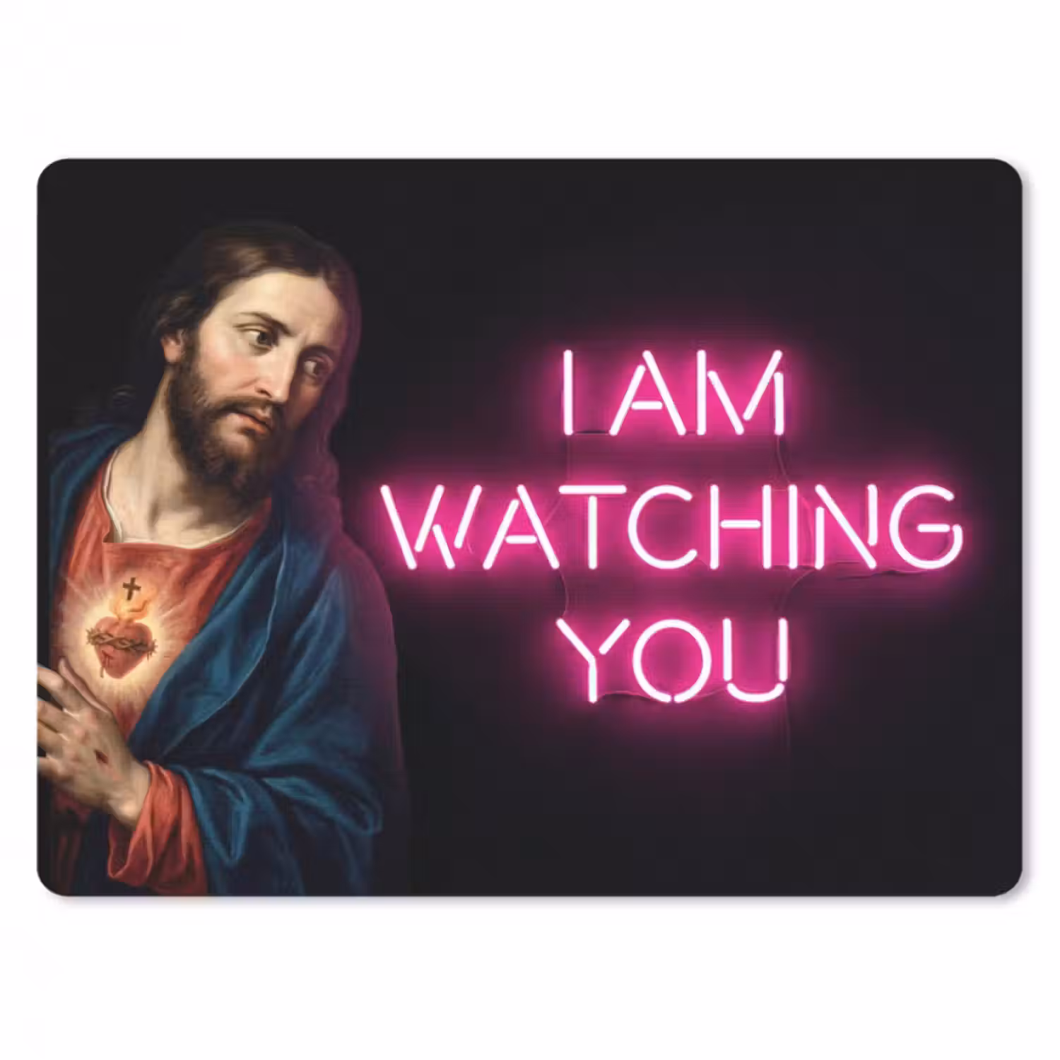 Mauspad - Mensch - Text - Neon