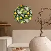 Hangende - Citroenen - Witte - Bloemetjes Wandcirkel behangsticker klein 186 -sfeer1