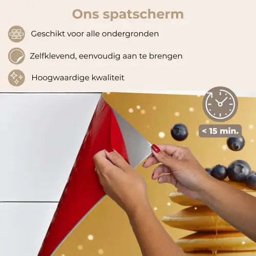 Pannenkoeken - Eten - Honing - Geel keuken achterwand spatscherm klein -spatscherm_NL