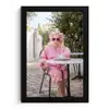 Ochtendjas - Krulspelden - Roze fotolijst zwart zonder passe partout klein -3d