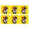 Hand - Rode cirkel - Geel onderzetter kurk middel -3d