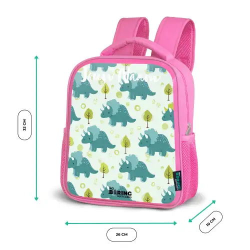 Dinos - Patroon - Natuur Kinderrugzak - Roze middel -productfoto_formaten