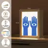 Handen - Twee - Ogen - Blauw Light Box met kabel (Tafellamp) klein -USP_NL