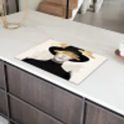 Vrouw - Portret - Modern - Goud - Kunst Inductie beschermer vinyl 3mm klein -sfeer8