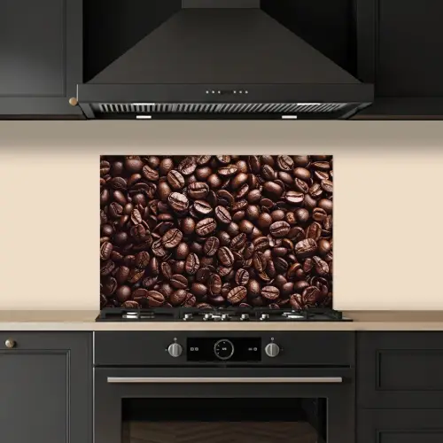 Bonen - Close-up - Donkerbruin keuken achterwand spatscherm klein -sfeer1