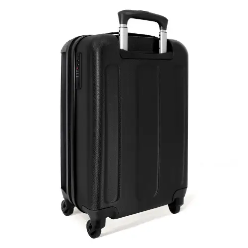 Vos met roze en blauwe jas en verfspetters NBS - Handbagage koffer - Unisex middel -achterkant
