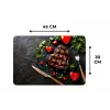Steak - Hart - Bestek Placemat vinyl groot -specs