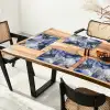 Marmer - Goud - Abstract - Blauw Placemat vinyl groot -zzsfeer4_Kitchenyeah-website