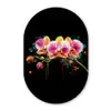 Orchidee - Graffiti - Kleurrijk - Bloemen - Abstract Wandcirkel Ovaal Glas middel -3d
