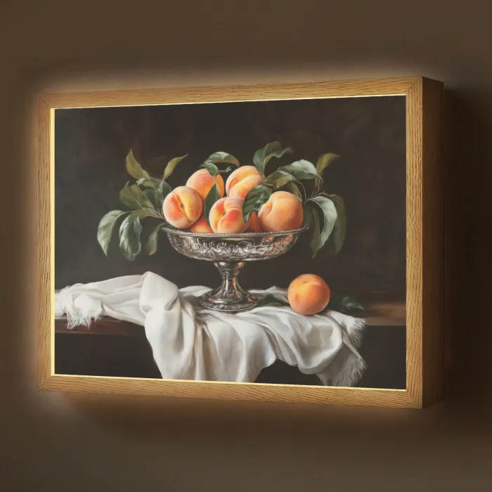 Stilleven - Perziken - Vintage Light Box met batterij (Wandlamp) middel -z3d_website
