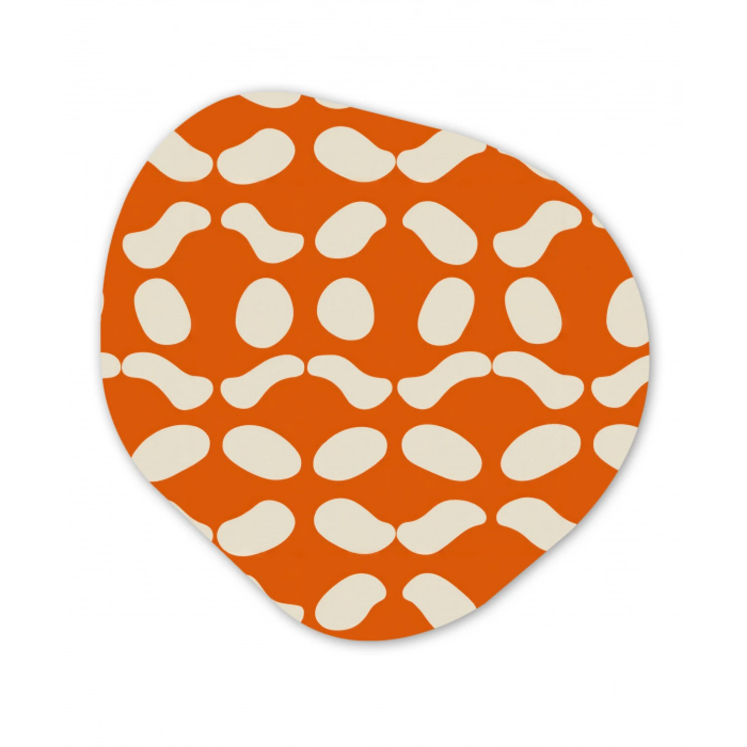 Oranje - Organische vormen - Wit Wandcirkel Organisch Forex 3mm klein 629 -3d