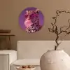 Panter - Zonnebril - Kauwgombel - Roze Wandcirkel kunststof plaat 5mm dik klein -sfeer1