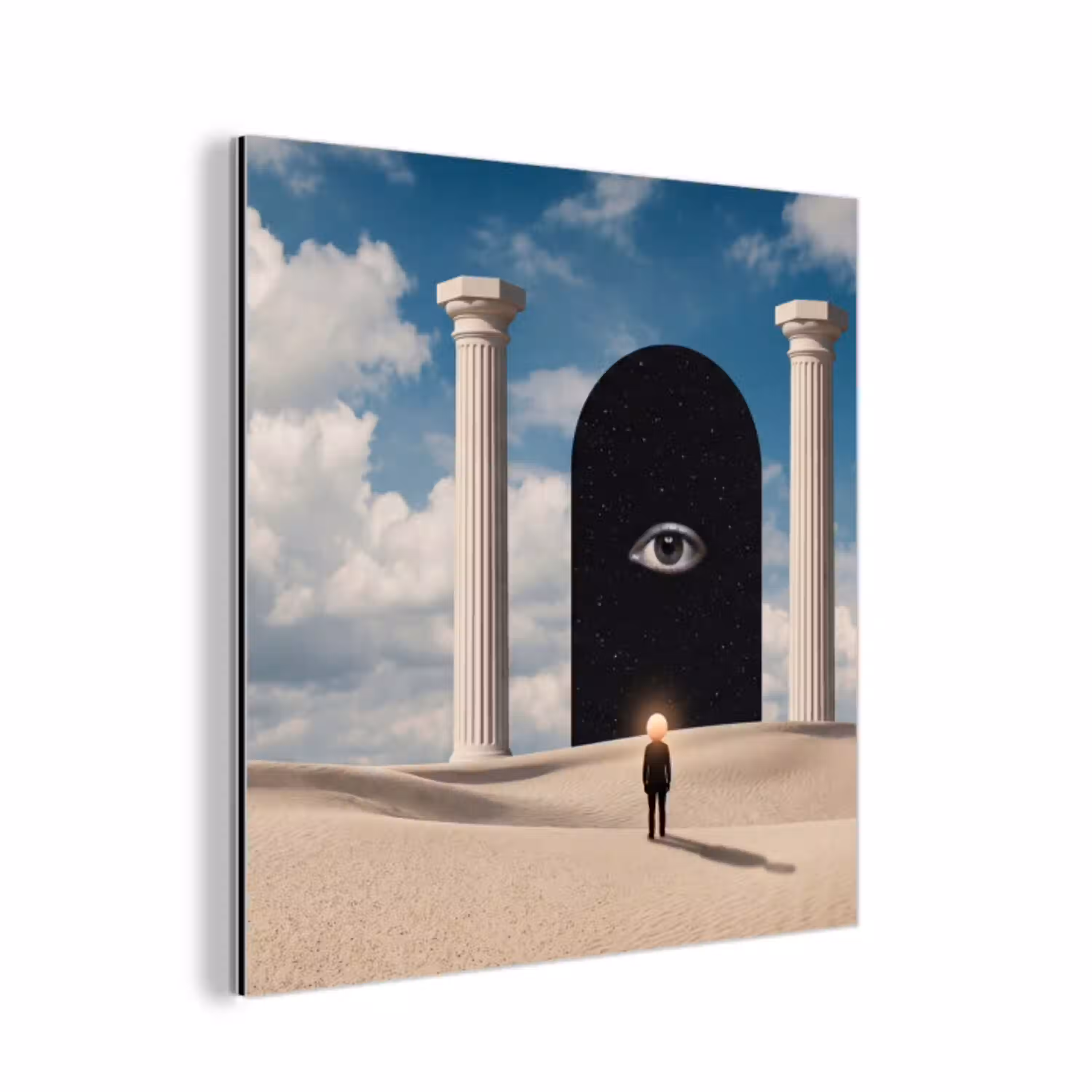 Droom - Woestijn - Oog aluminium wit klein -3d