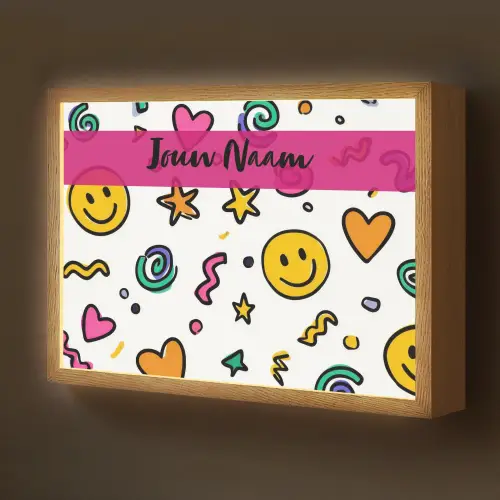 Smileys - Pictogrammen - Kleurrijk Light Box met batterij (Wandlamp kind) middel -z3d_website