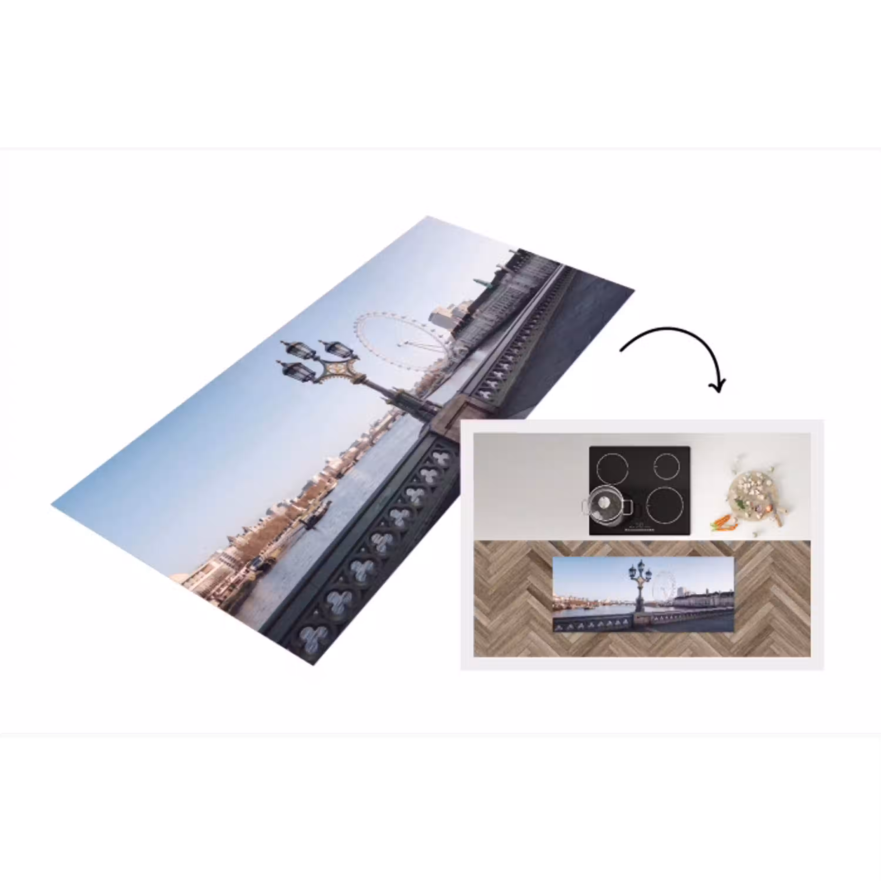 Reuzenrad - Londen - Stad - Architectuur - Brug Keukenloper - keukenmat middel -3d