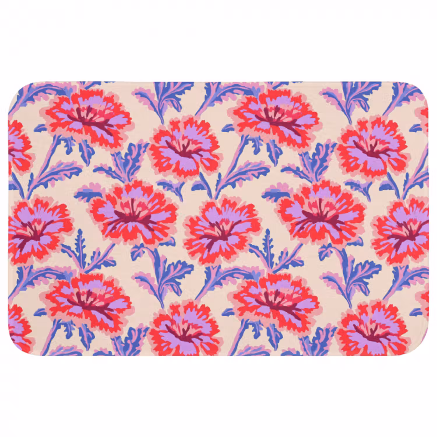 Badmat - Bloemen - Patroon - Meerkleurig