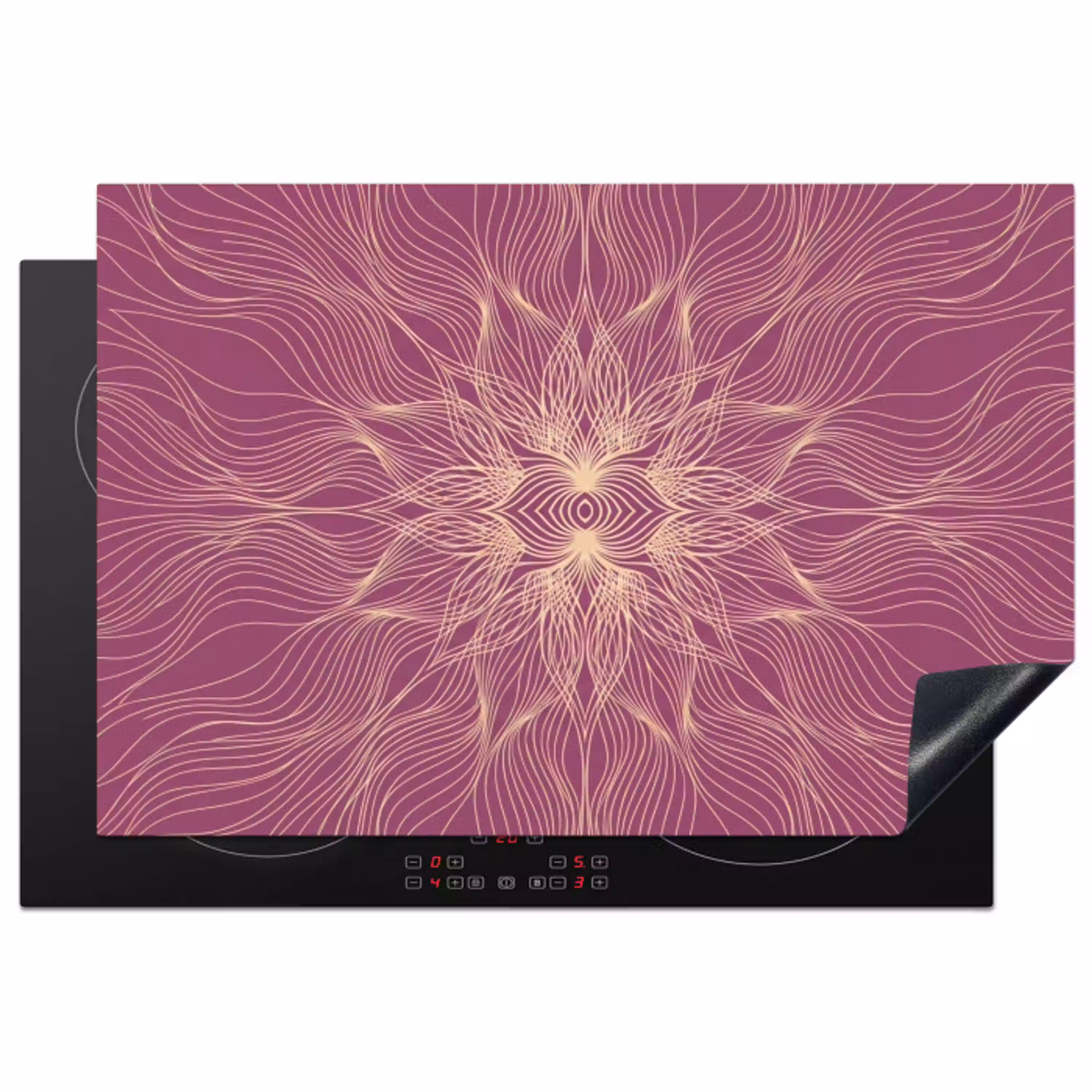 Lijnen - Patroon - Abstract Inductie beschermer vinyl 3mm klein -3d