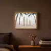 Surfboard - Palmbomen - Kleurrijk Light Box met batterij (Wandlamp) middel -sfeer4
