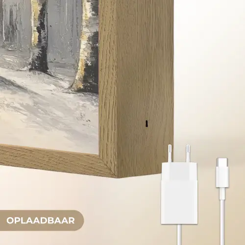 Winter - Abstract - Sneeuw - Natuur - Zon Light Box met batterij (Wandlamp) middel -USP_websiteoplaadbaarNL
