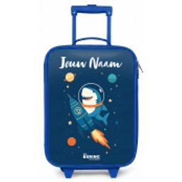 Dier - Ruimte - Planeet - Raket Kinderkoffer - Blauw klein -zz3dotto