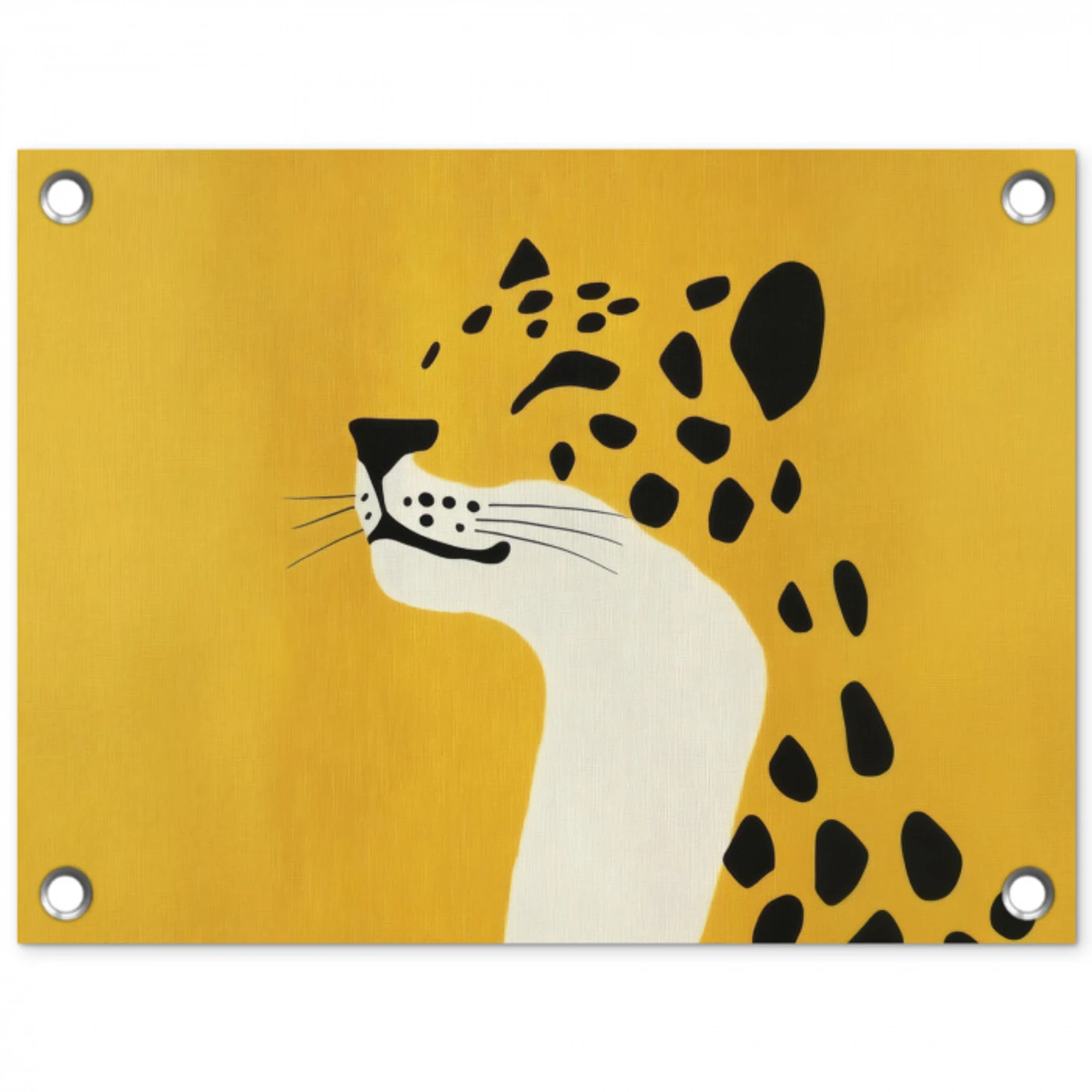 Cheetah - Illustratie - Geel tuinposter los doek klein -3d