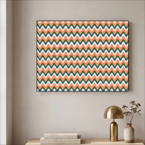 Retro - Disco - Golven - Kleur Textielframe - compleet frame klein 947 -sfeer2