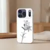 Lelies - Elegant - Zwart - Wit Telefoonhoesje iPhone 17 Pro klein -sfeer2