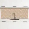 Paisleymotief - Wit - Bloemen - Geel keuken achterwand 2 middel 871 -3d