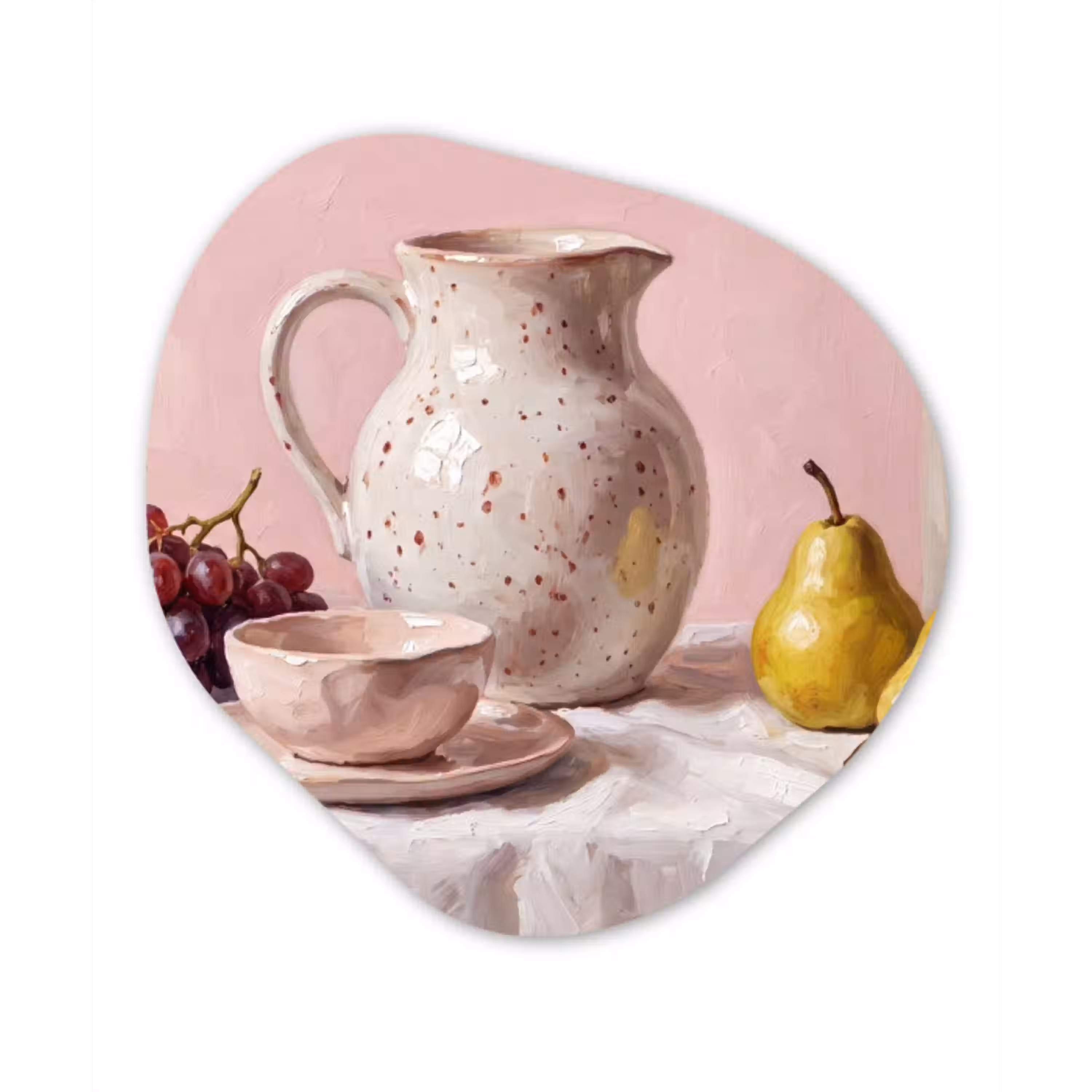 Stilleven - Fruit - Roze Wandcirkel Organisch Forex 3mm klein -3d