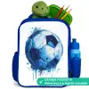 Voetbal - Inktspatten - Blauw - Bal Kinderrugzak - Blauw middel -inhoud_FR